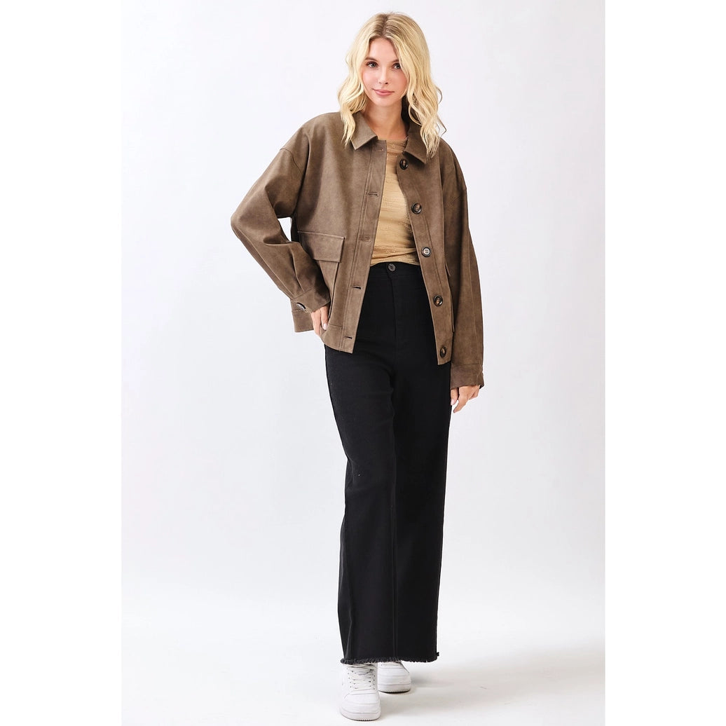 Button Front Shacket