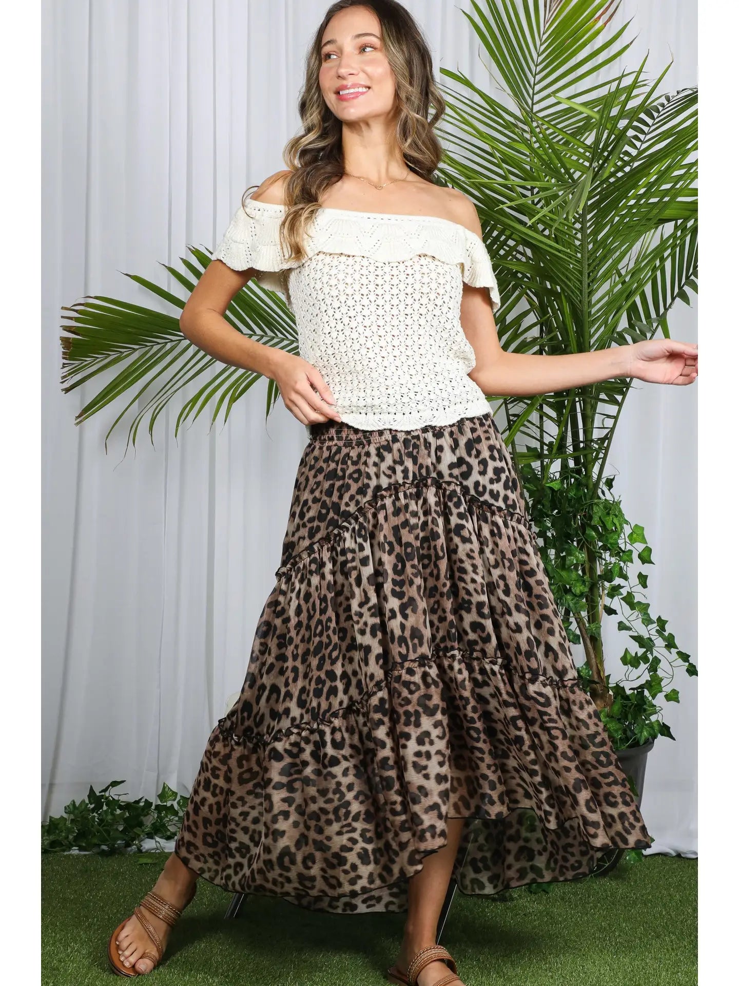 Leopard Tiered Skirt