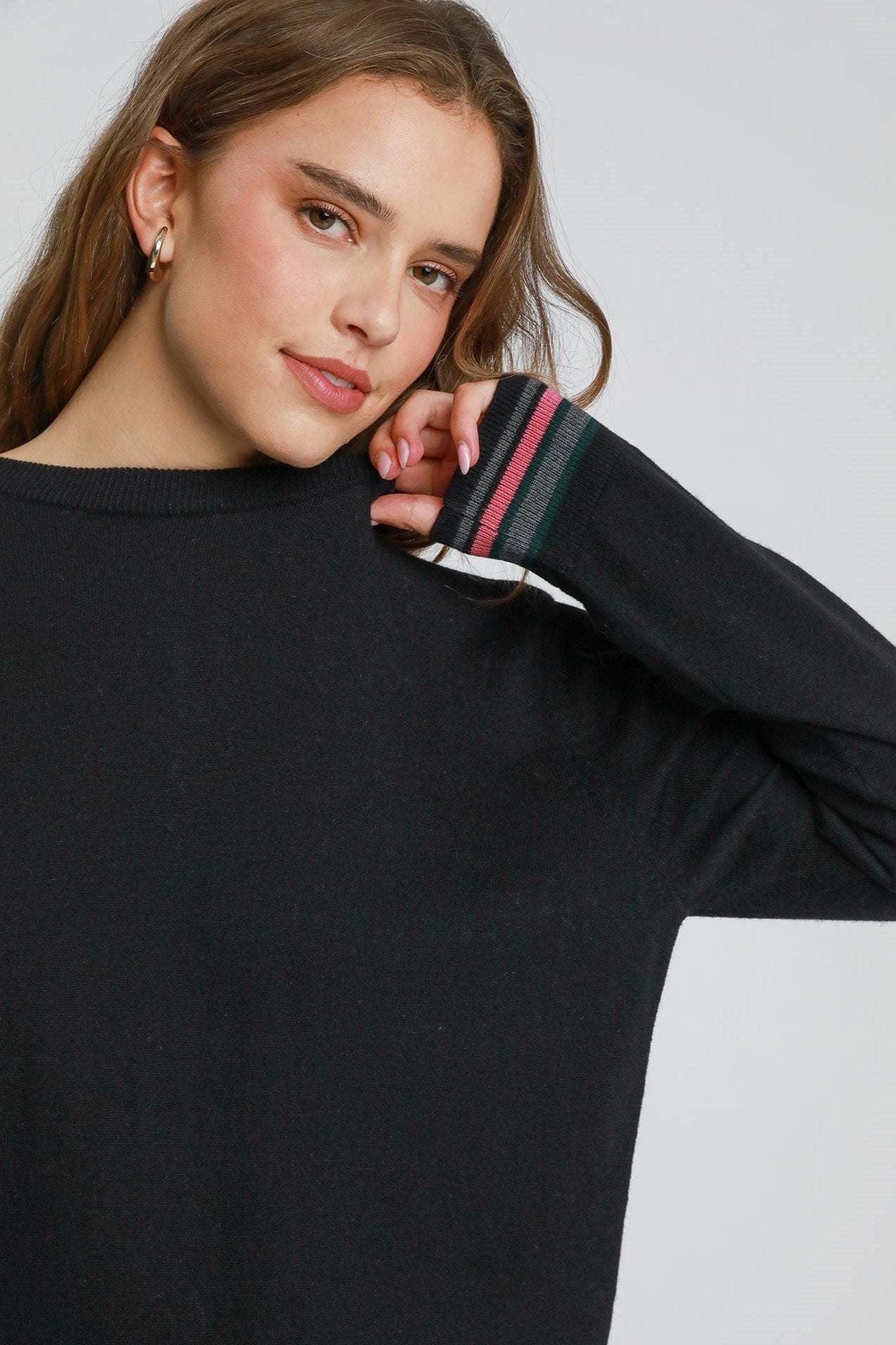 Wool Blend Crew Neck Sweater