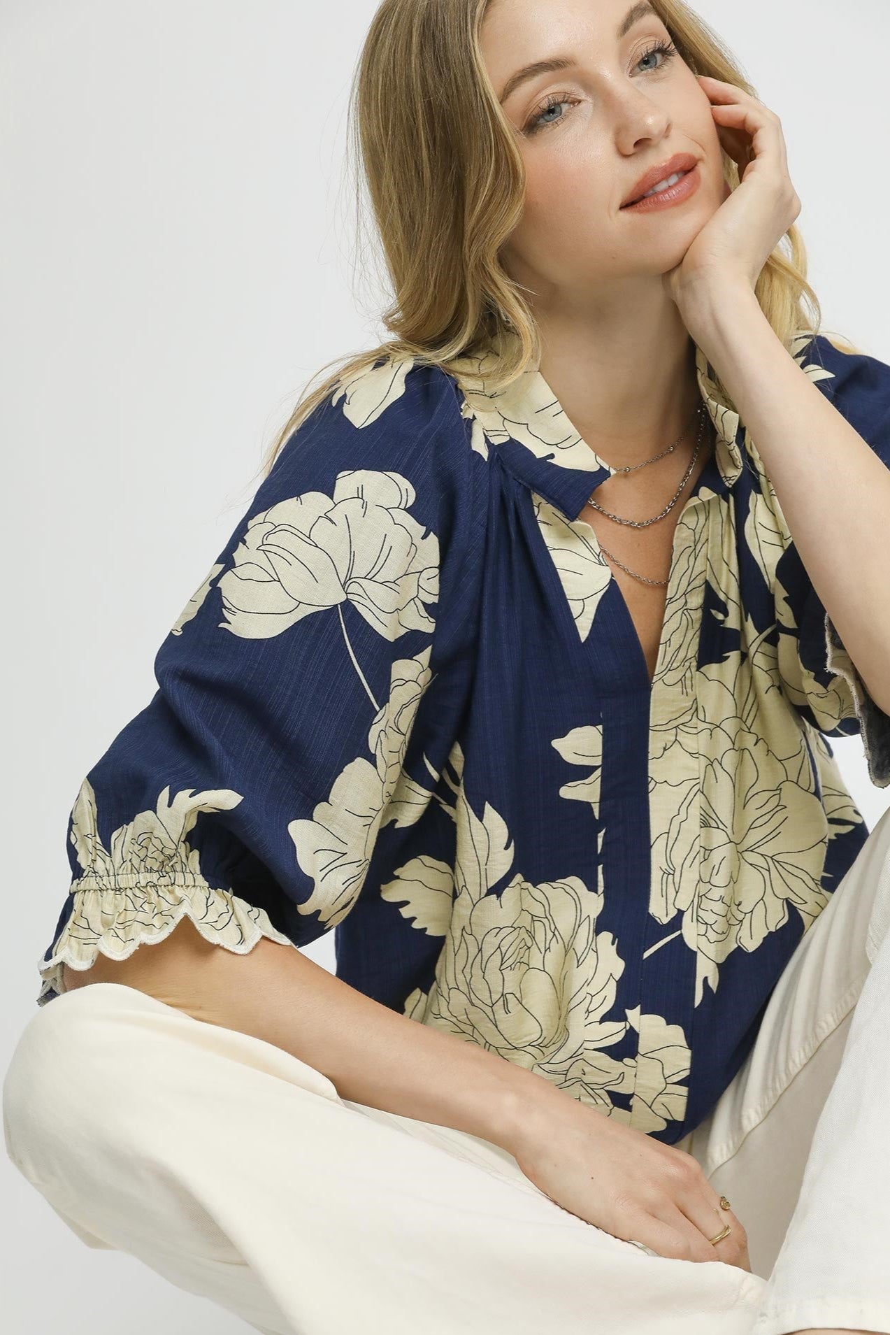 Peony High Neck Blouse