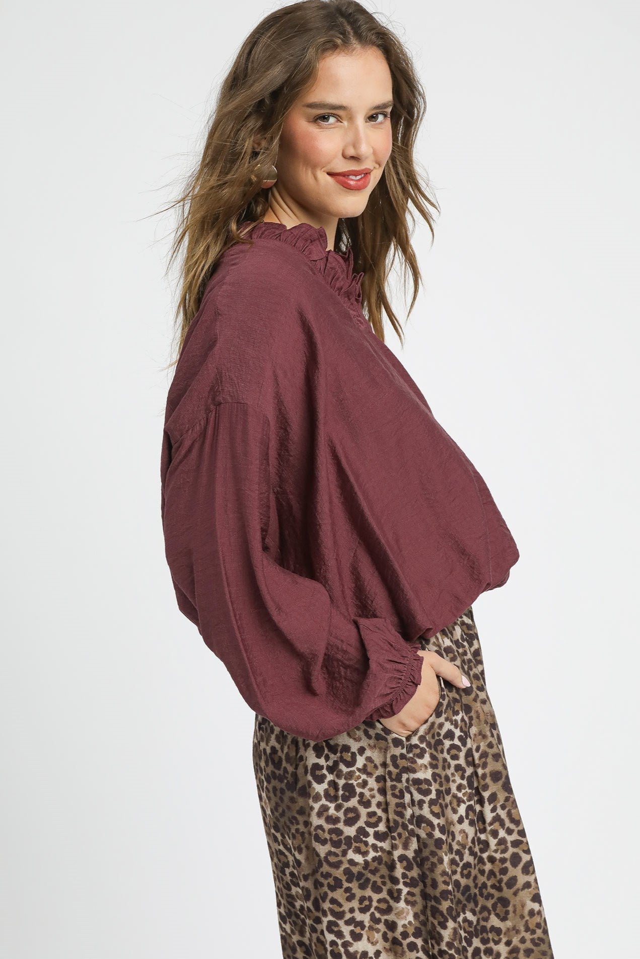 Ruffle Neck Blouse