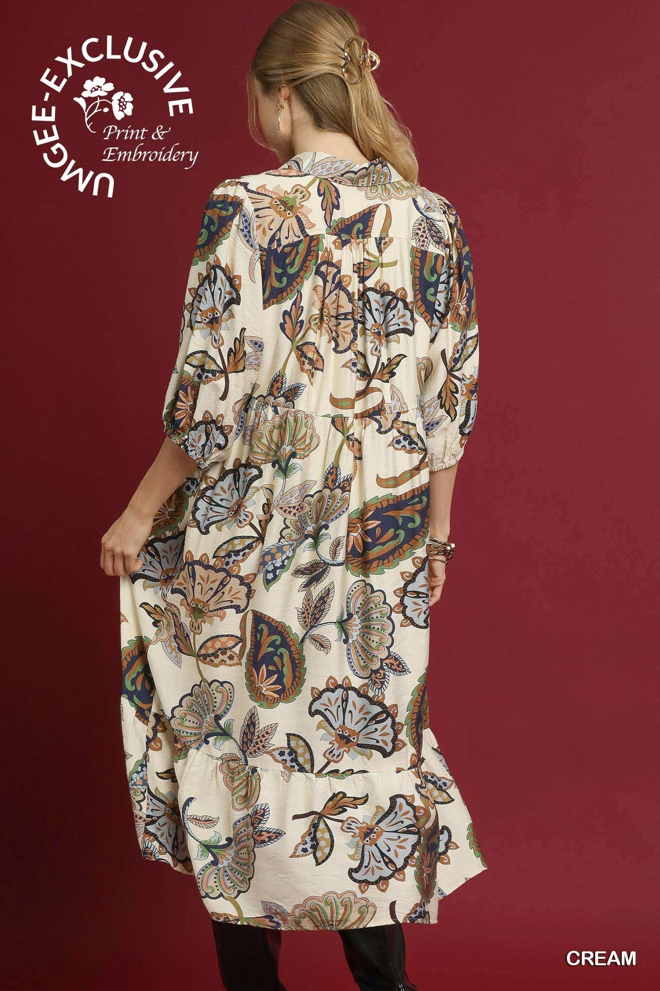 Boho Paisley Midi Dress
