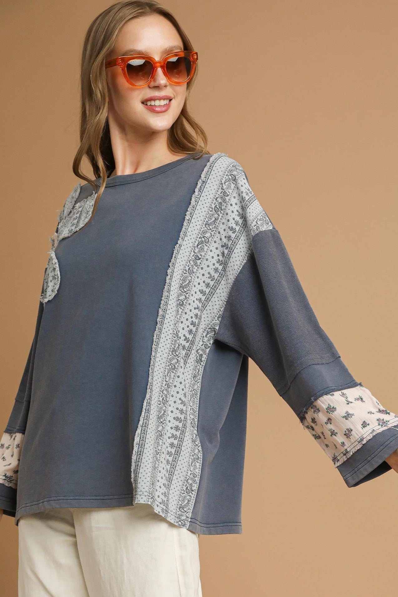 Terry Patchwork Pullover