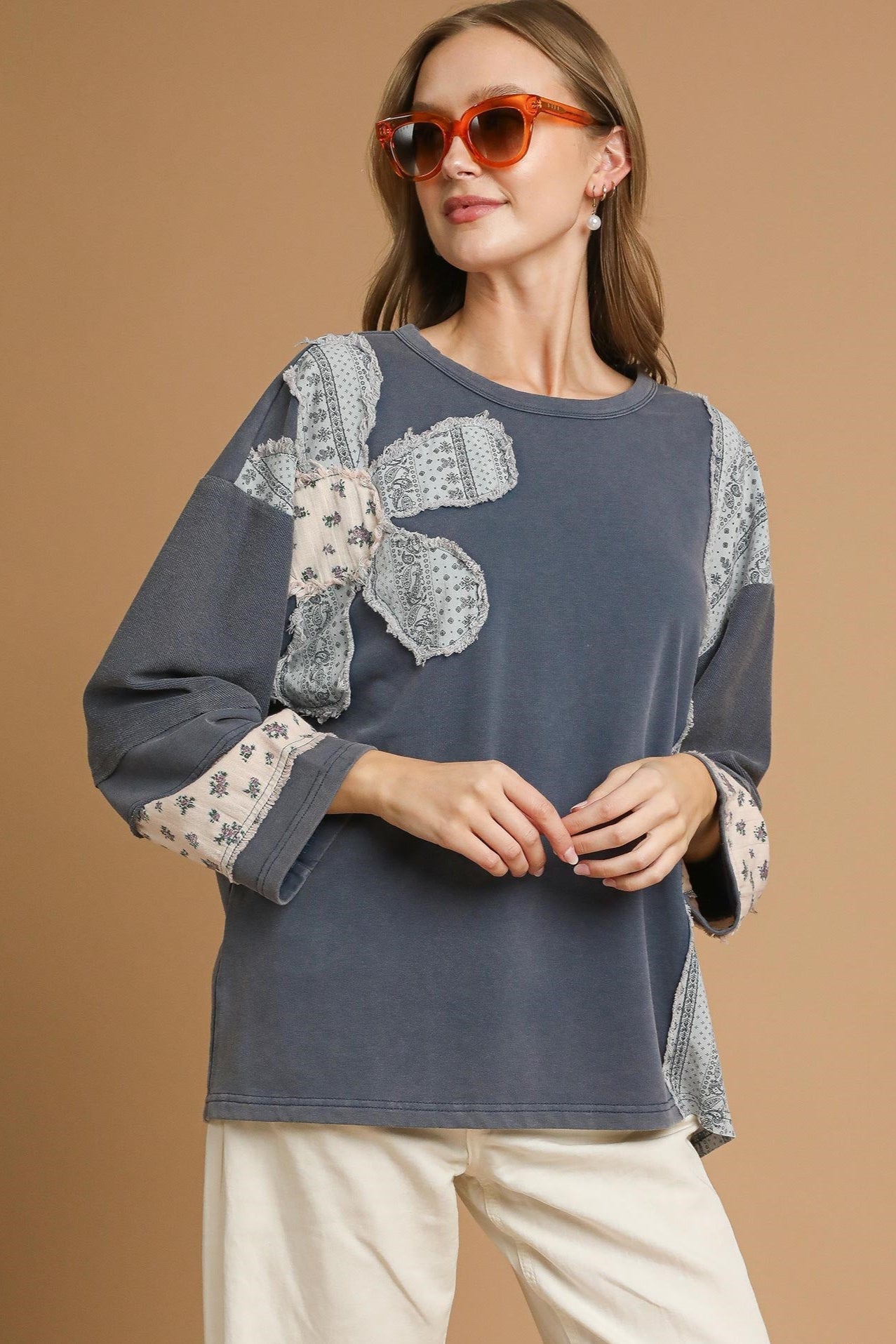 Terry Patchwork Pullover