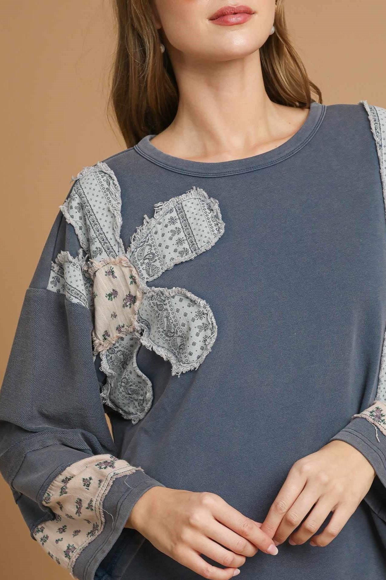 Terry Patchwork Pullover