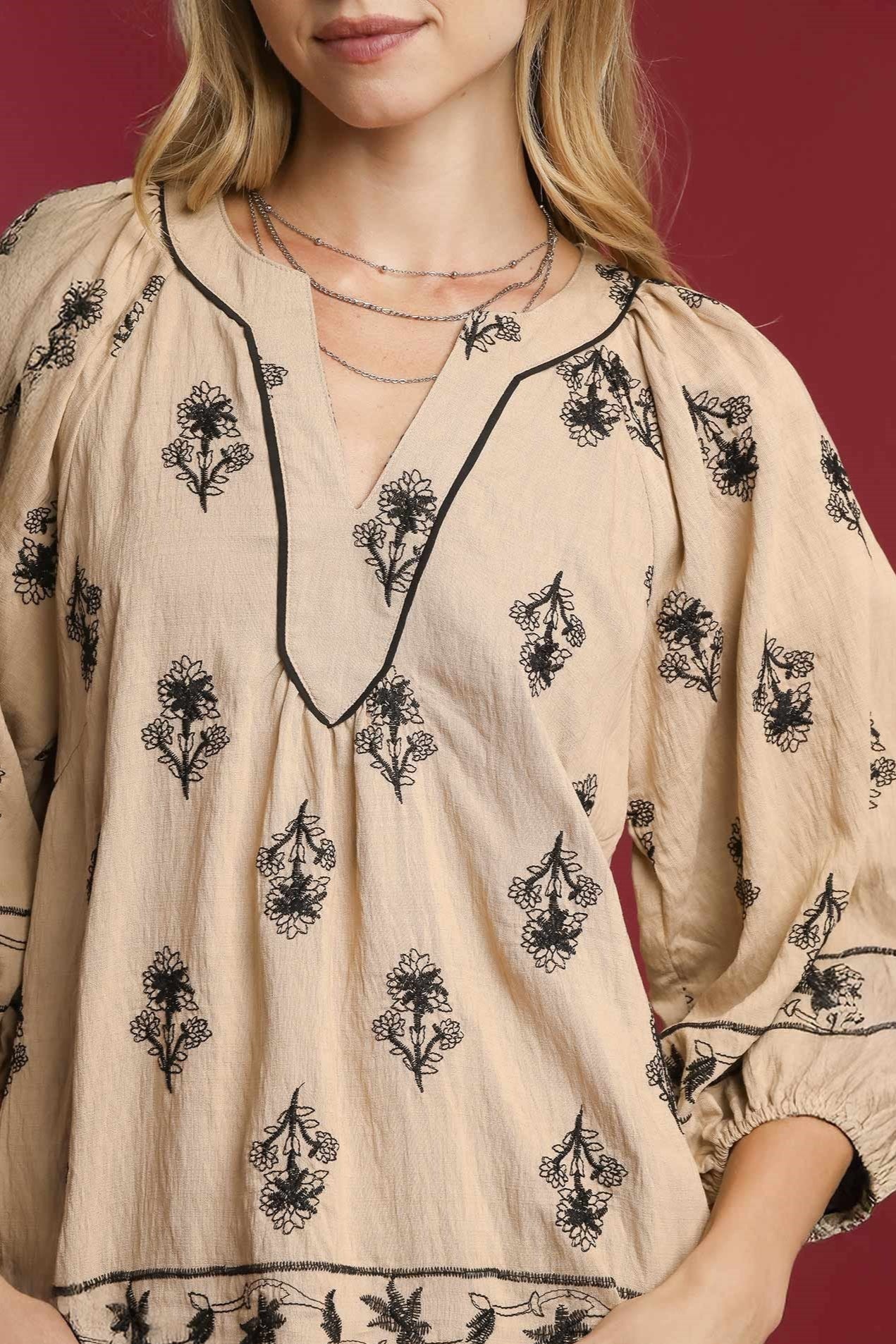 Floral 3/4 Sleeve Blouse