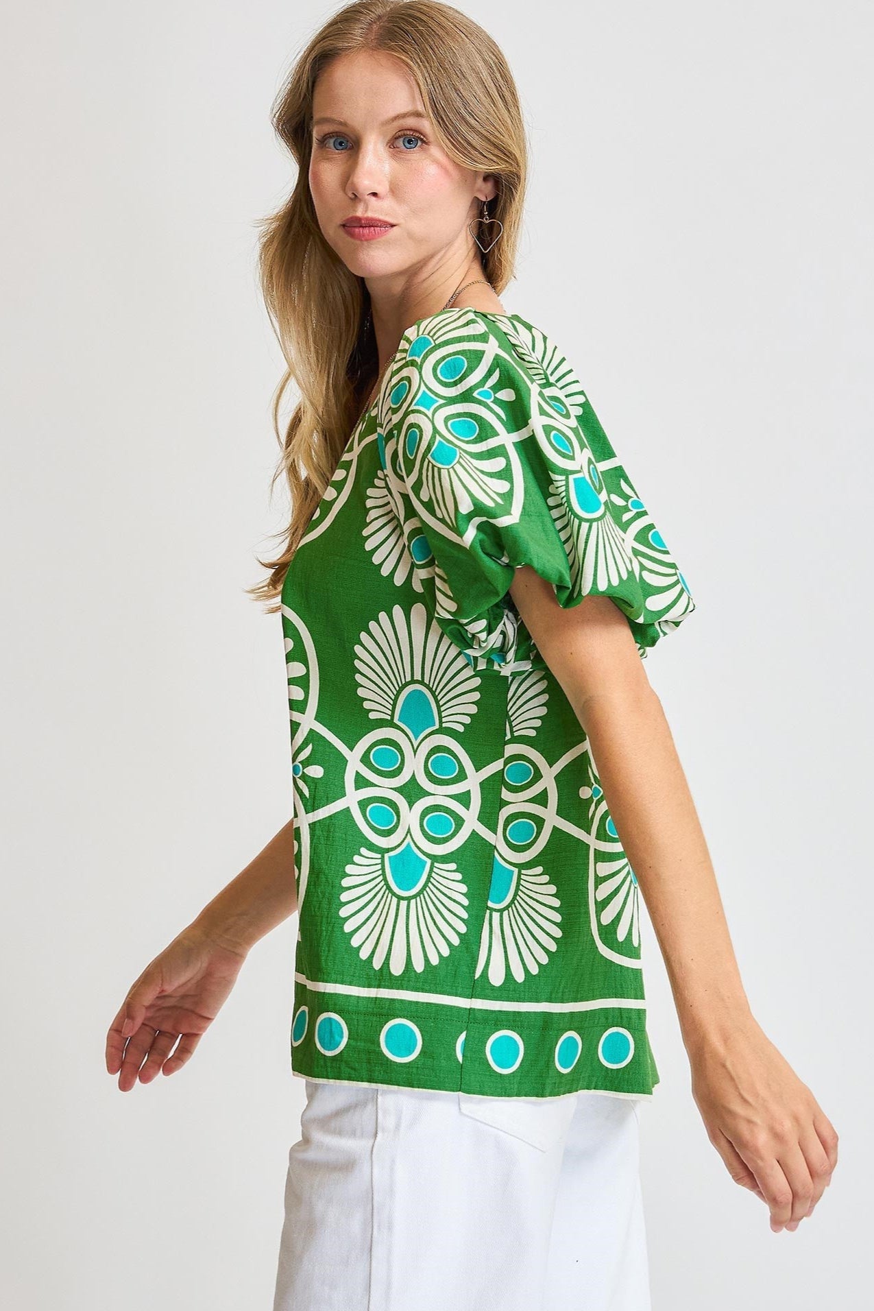 Geometric Print Blouse