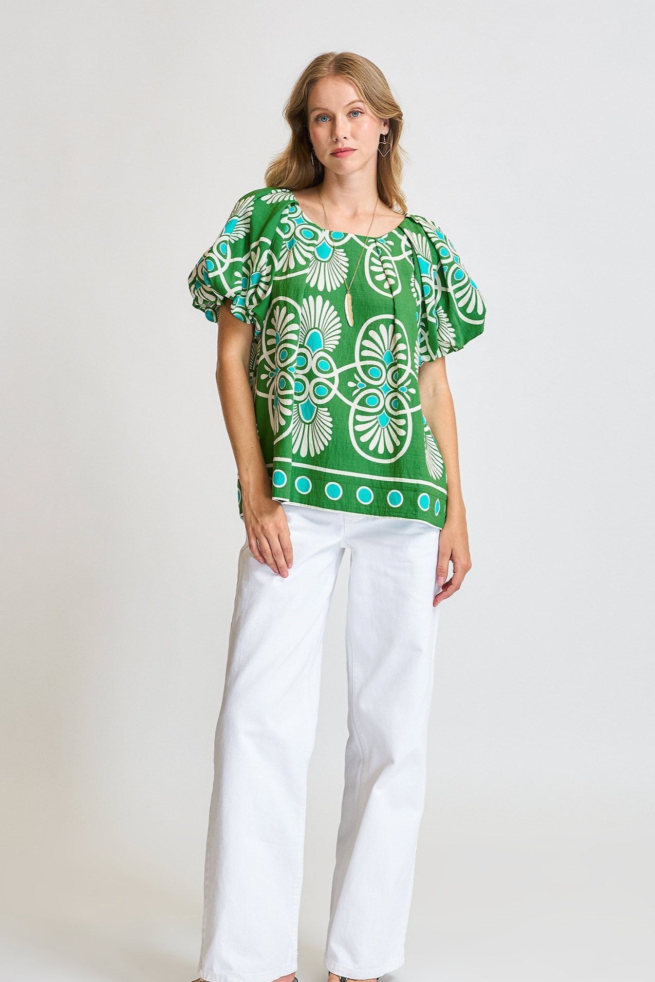 Geometric Print Blouse
