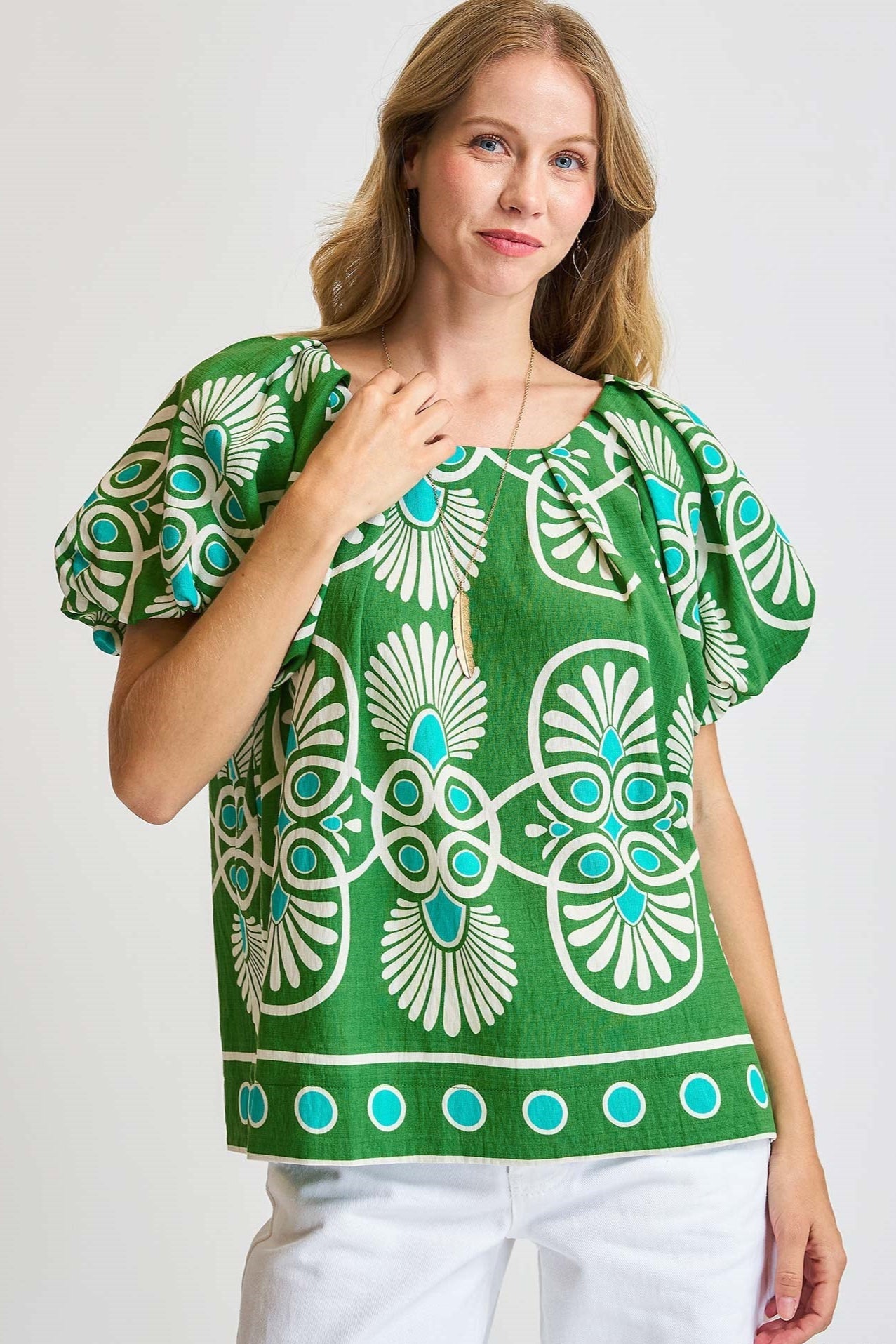 Geometric Print Blouse