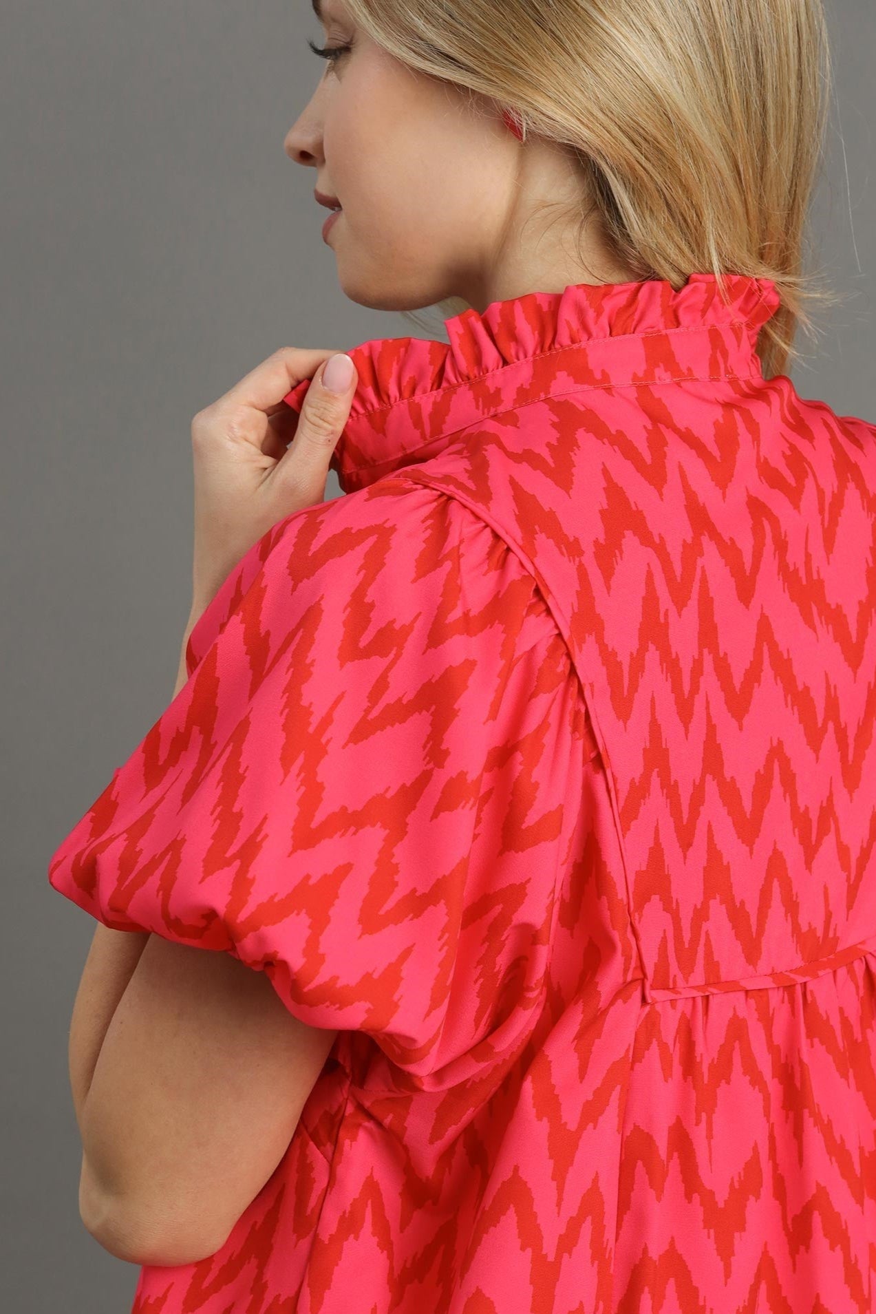 High Collar Chevron Blouse