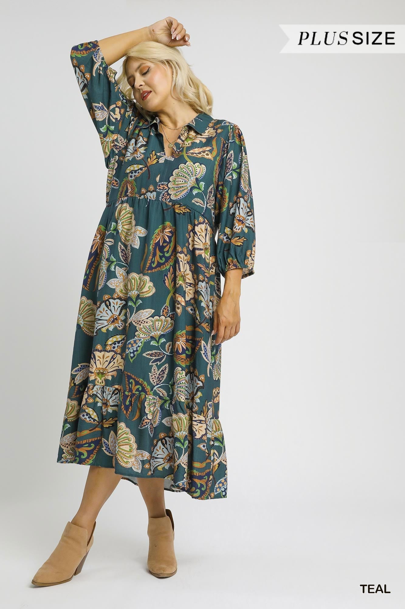 Boho Paisley Midi Dress