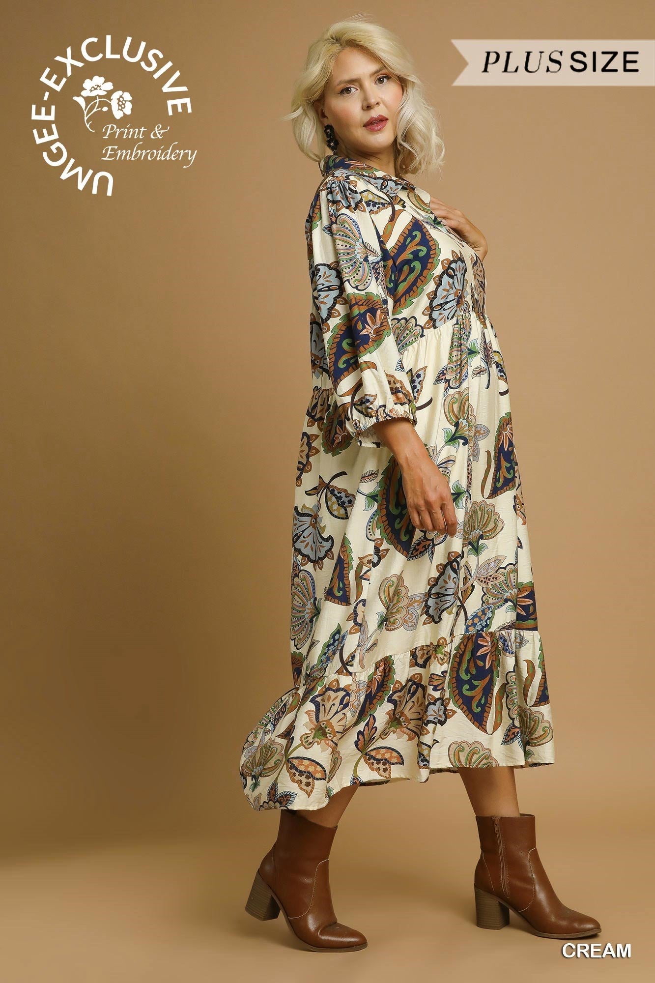 Boho Paisley Midi Dress