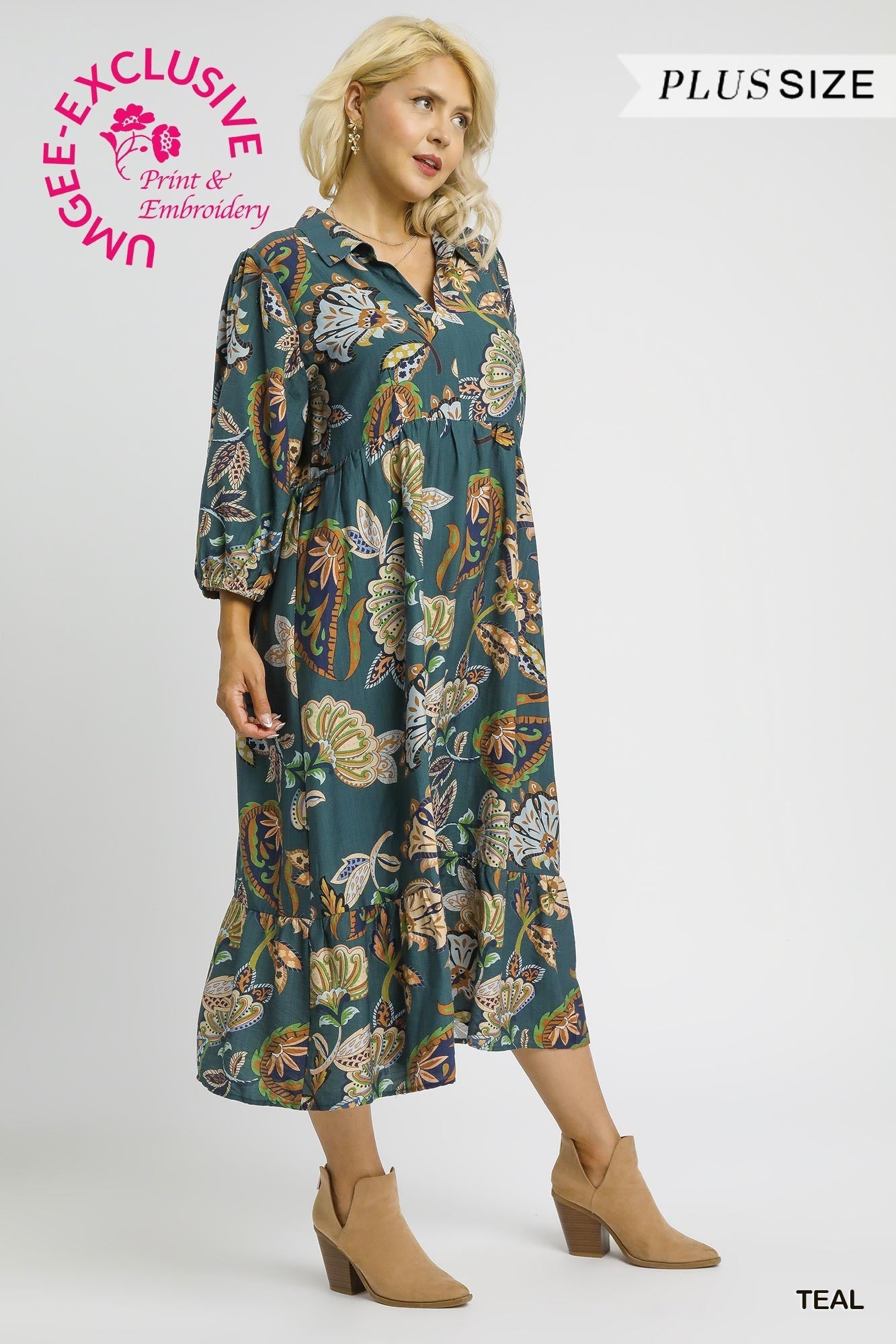 Boho Paisley Midi Dress