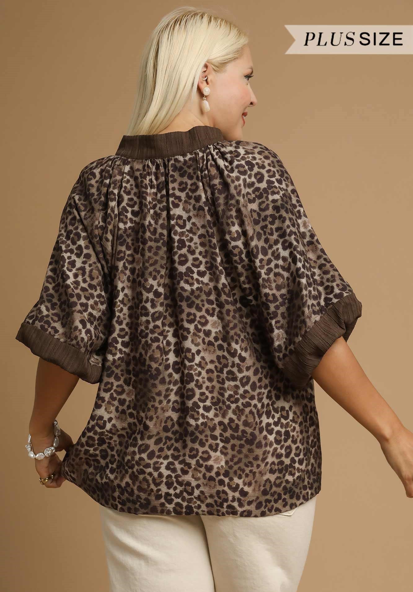 V Neck Leopard Blouse