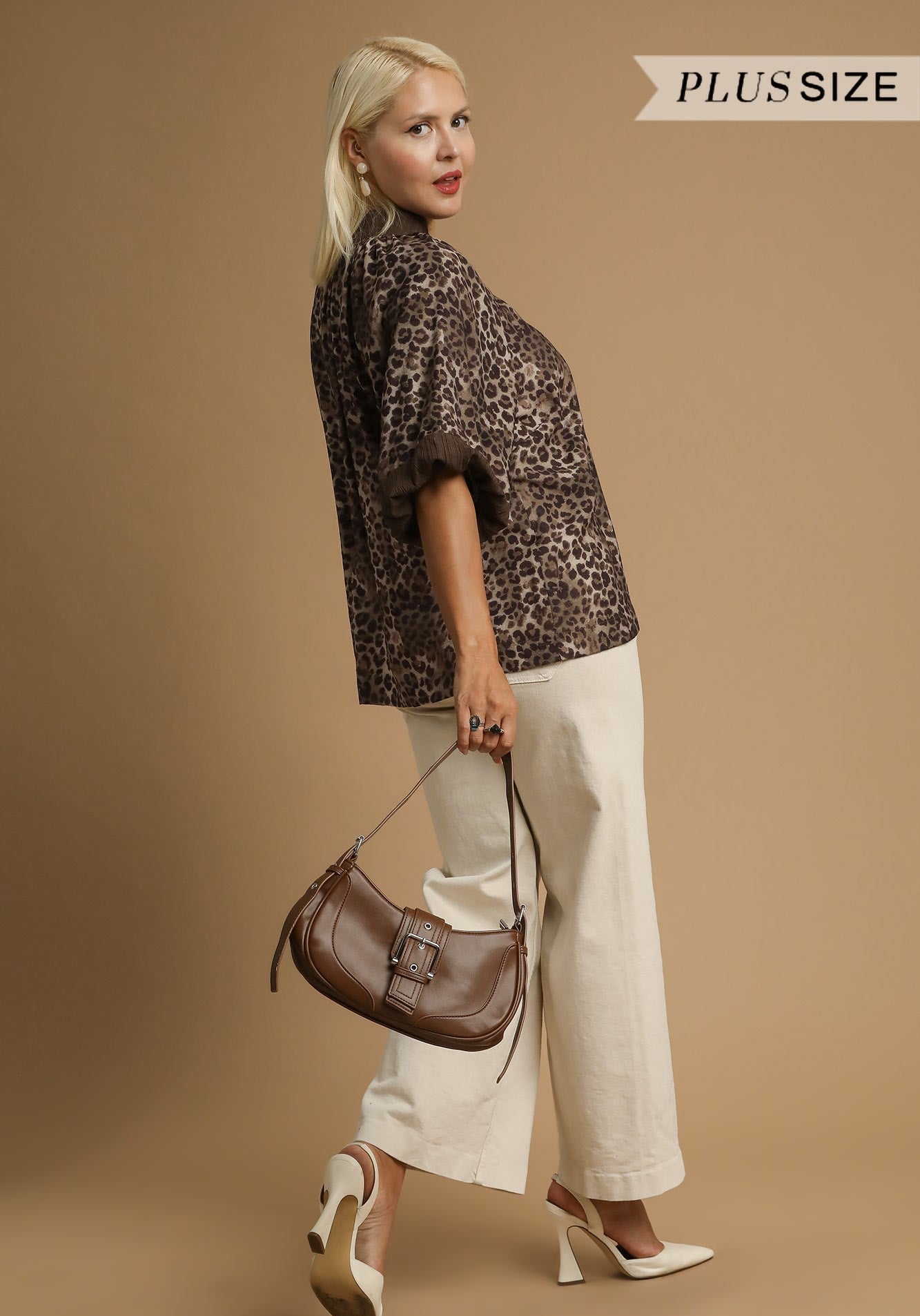 V Neck Leopard Blouse