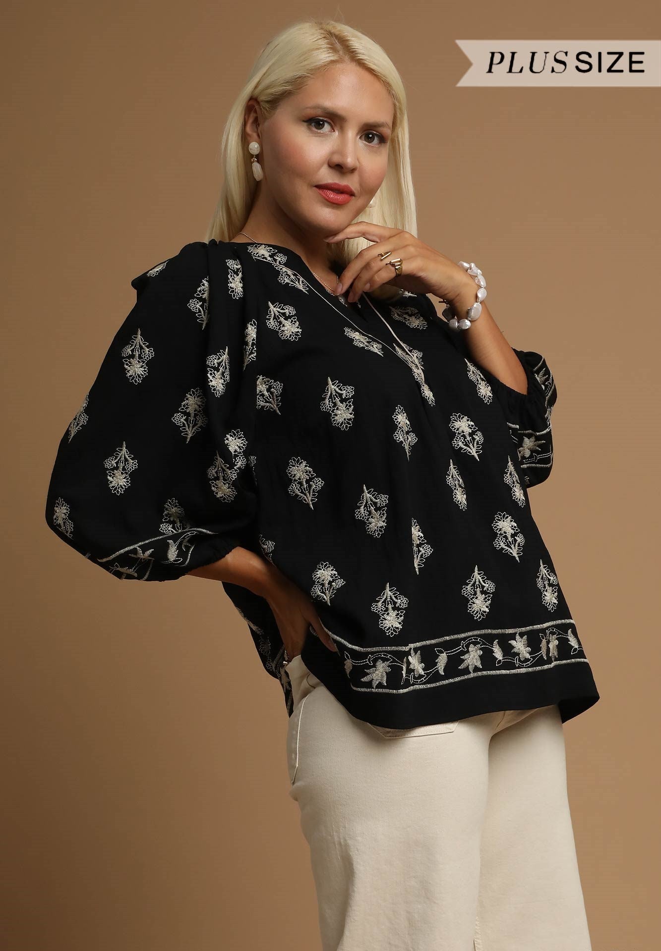 Floral 3/4 Sleeve Blouse
