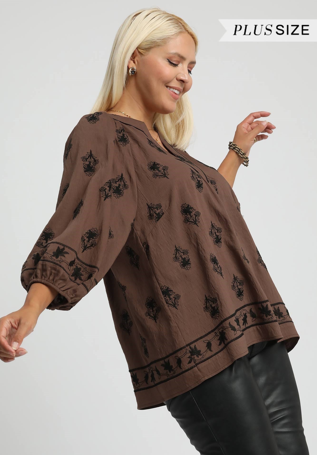 Floral 3/4 Sleeve Blouse
