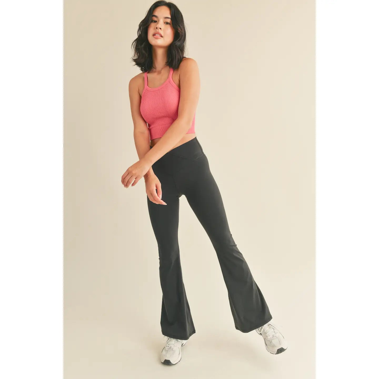 High Waist Crossover Flare Legging