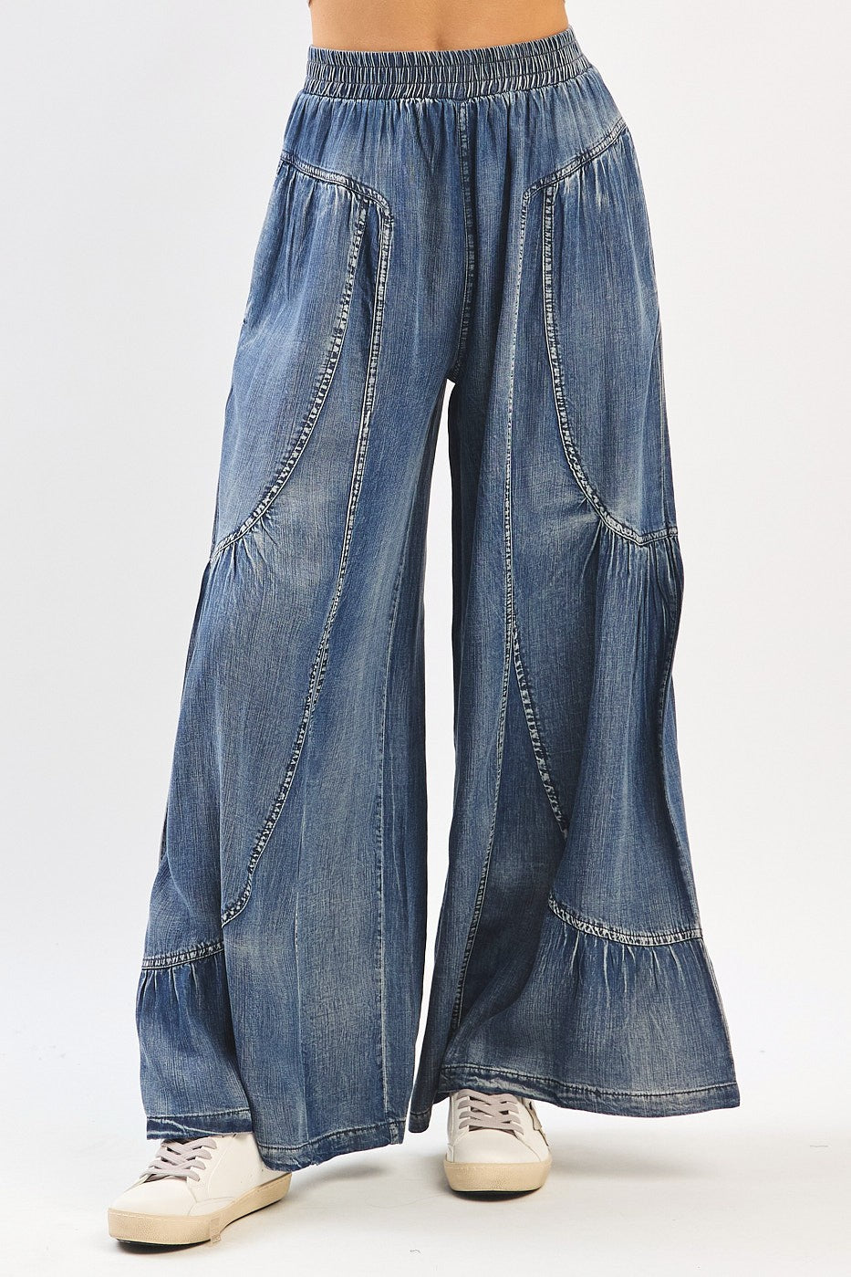 Washed Chambray Wide Leg