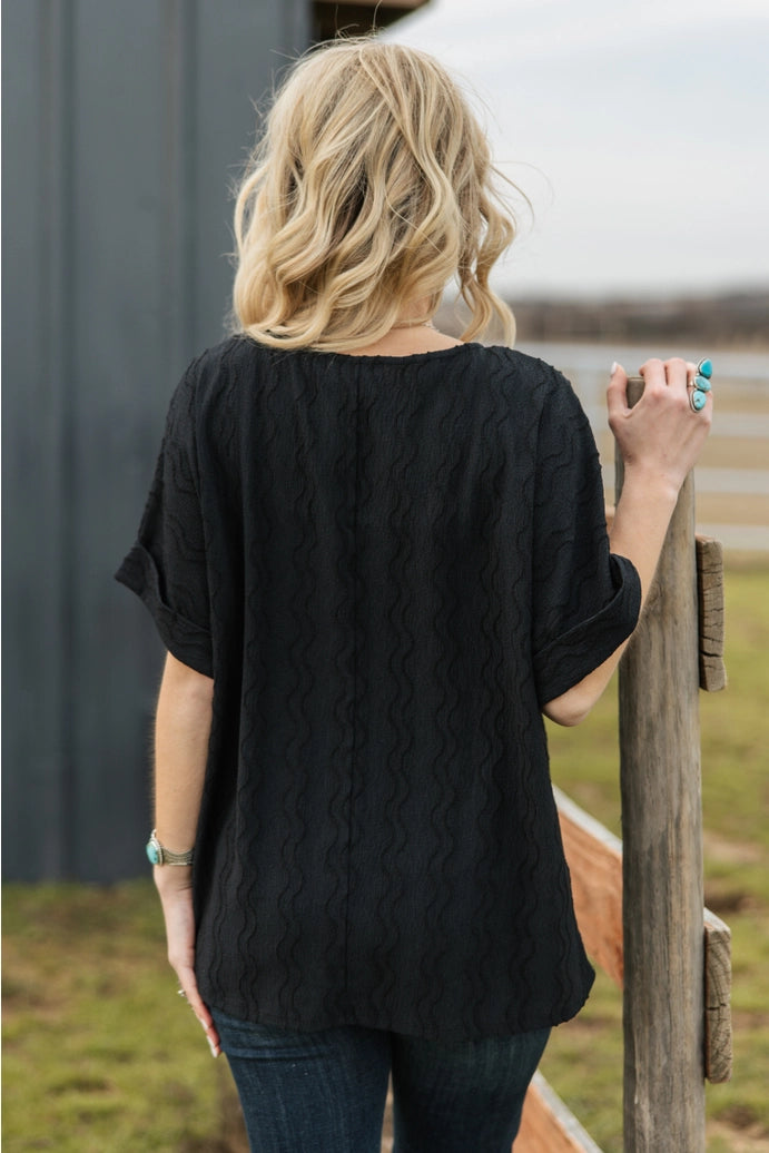 Textured Dolman Sleeve Top