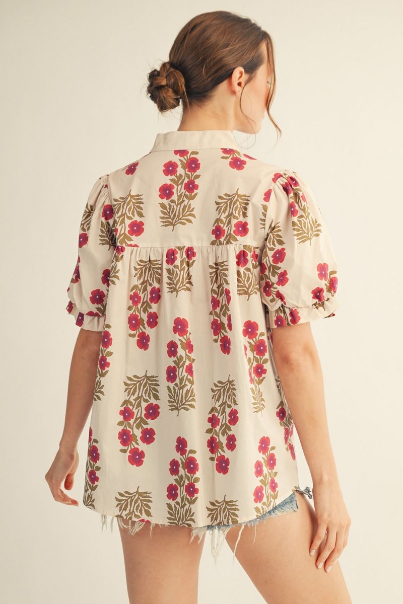 Scallop Trim Blouse