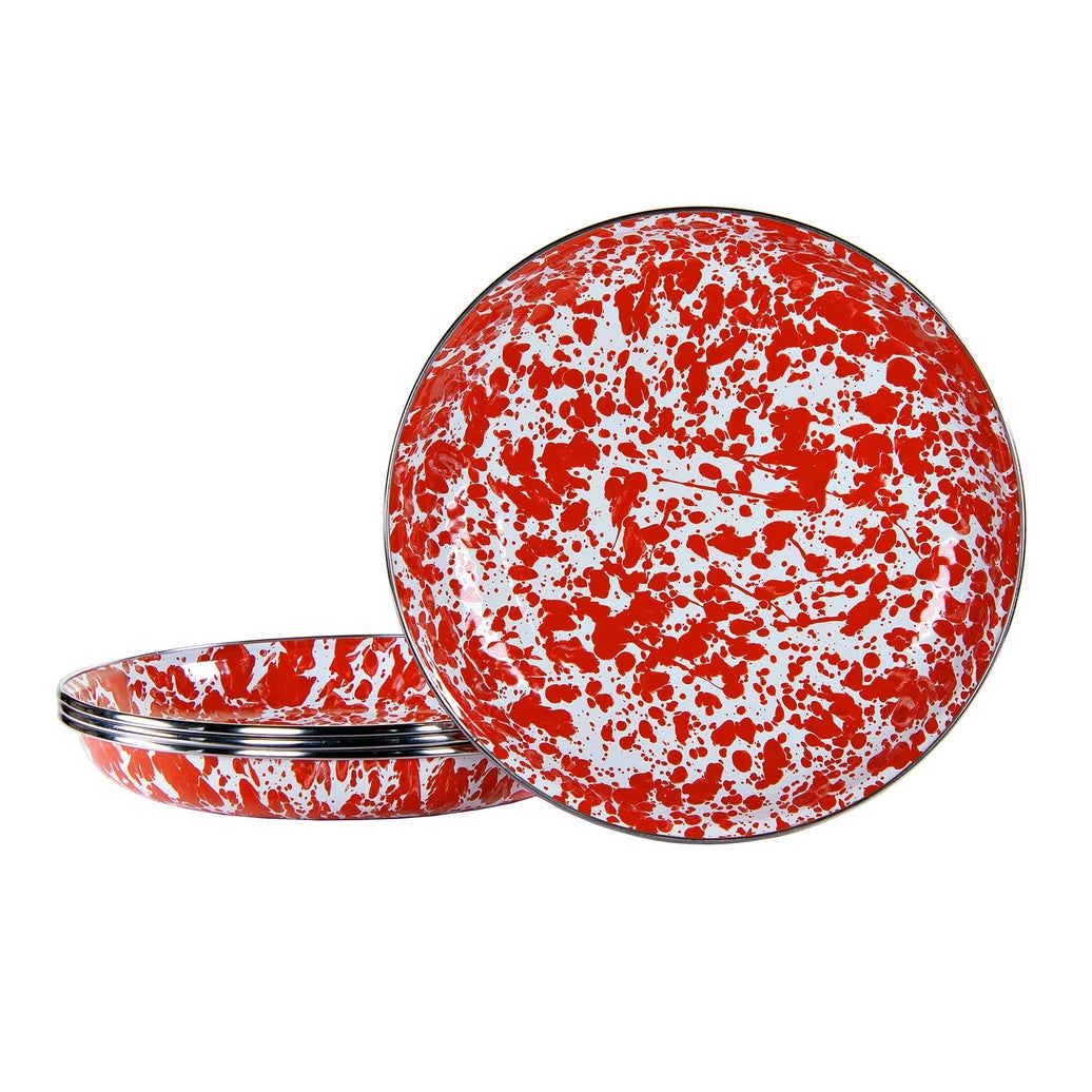 Golden Rabbit Enamelware Swirl Set of 4 Pasta Plates