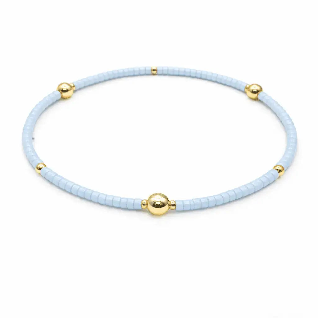 Game Day - Light Blue & Gold Filled Bracelet