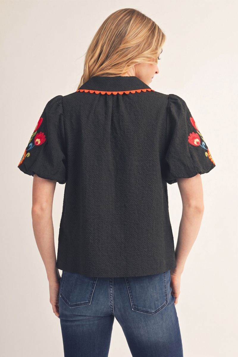 Scallop Floral Blouse