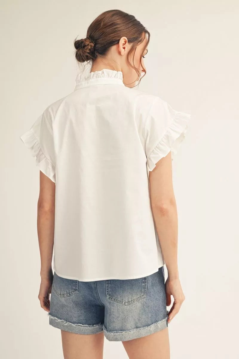 Ruffle Cotton Blouse