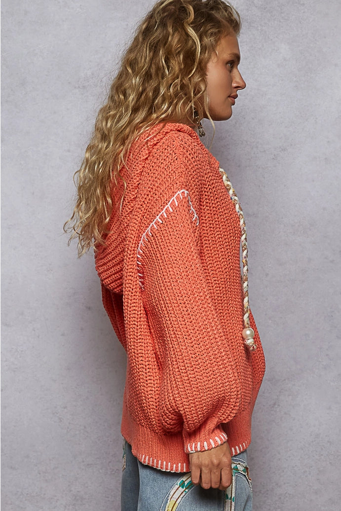 V-Neck Sweater Hoodie