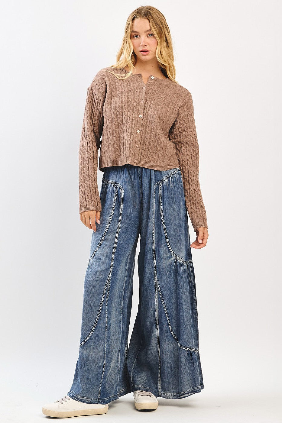 Washed Chambray Wide Leg