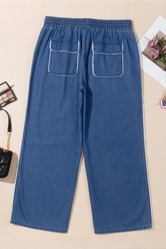 Denim Chambray Pocketed Pants