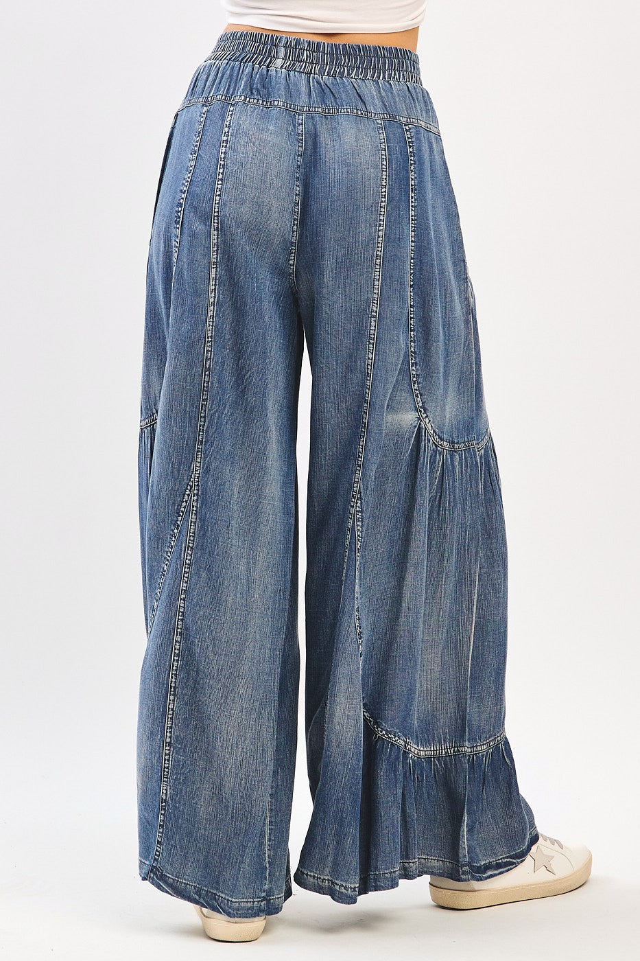 Washed Chambray Wide Leg