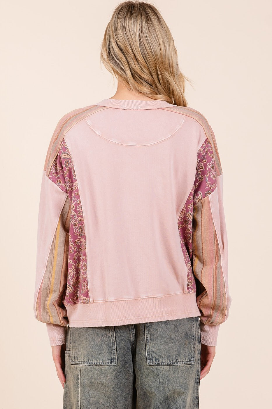 Patchwork French Terry Pullover