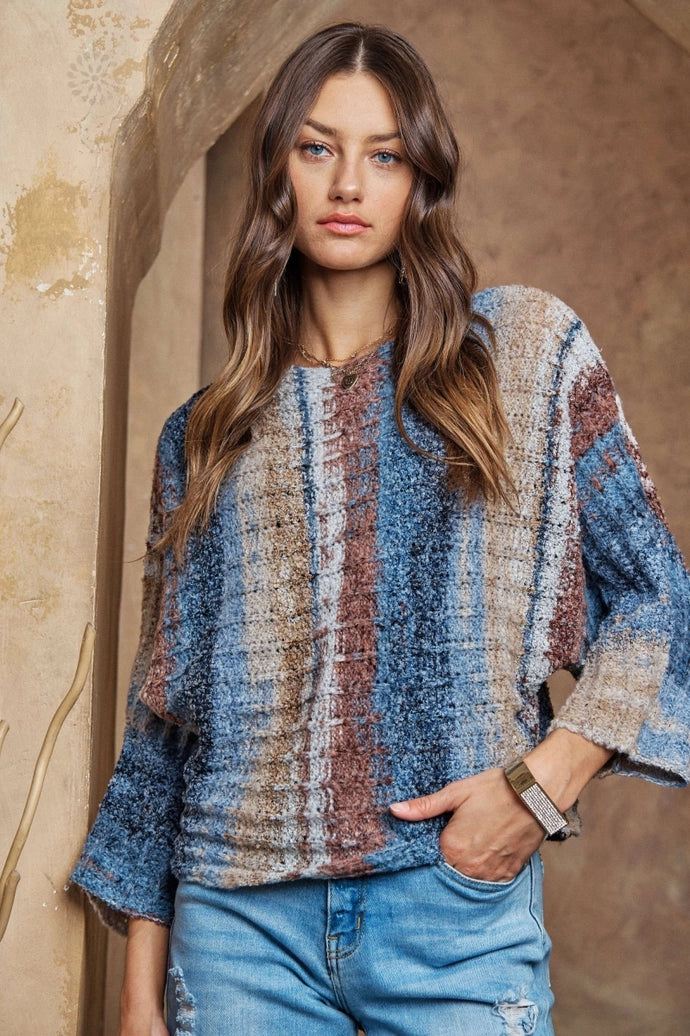 Boat Neck Stripe Sweater