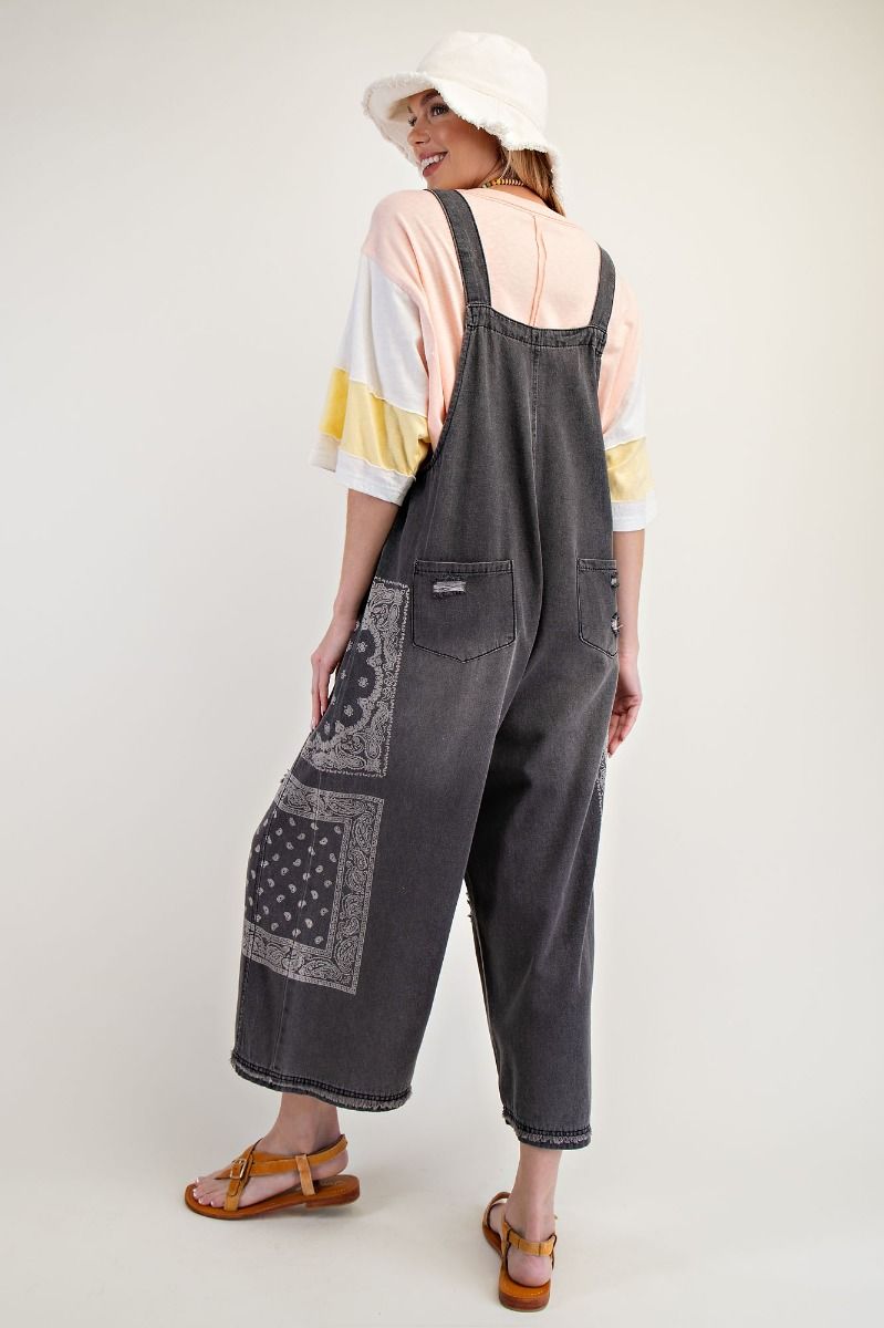 Washed Denim Overalls