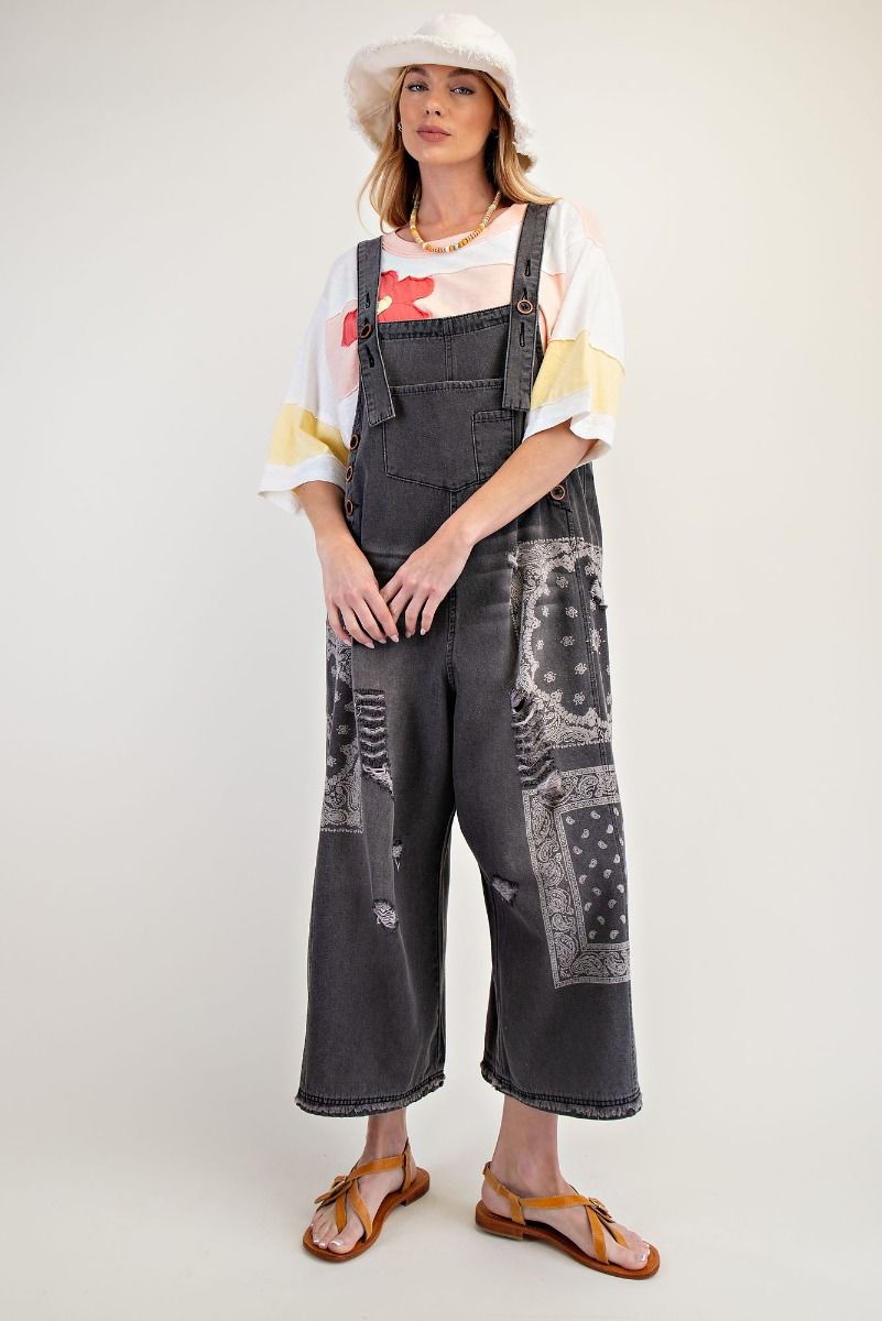 Washed Denim Overalls