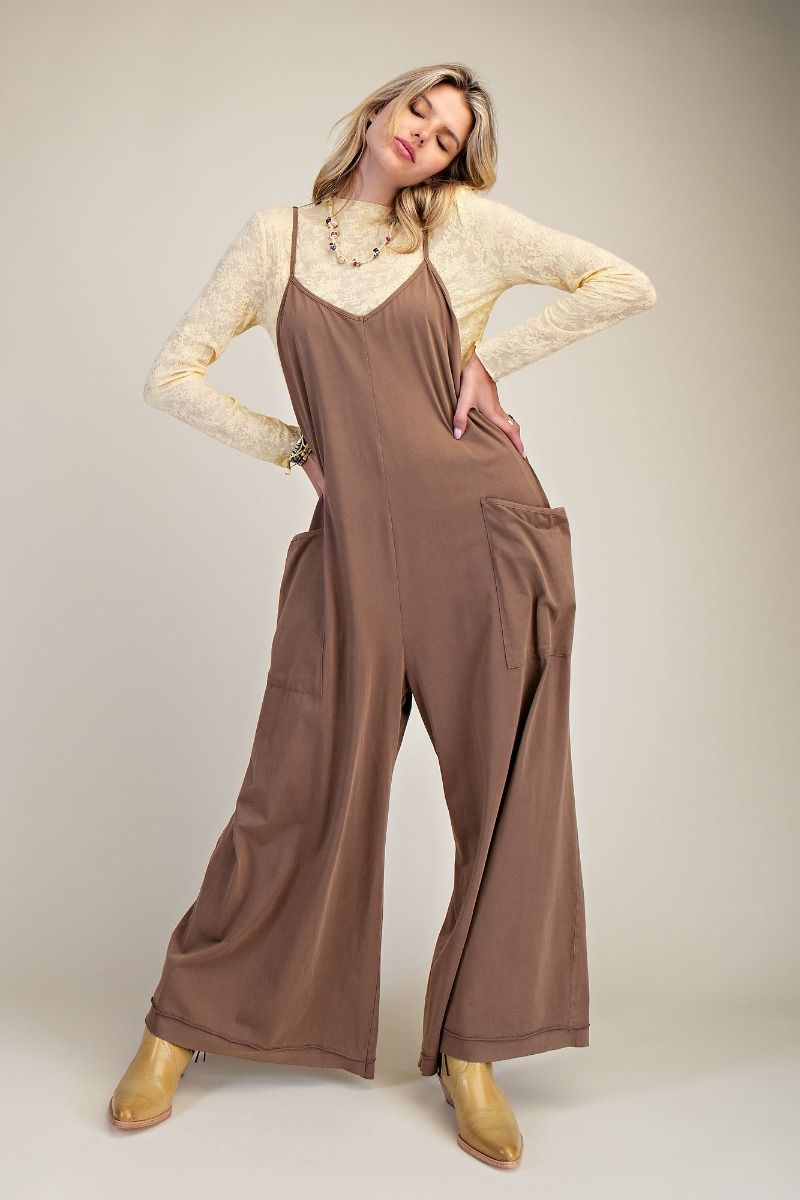 Mineral Wash Cotton Jumpsuit