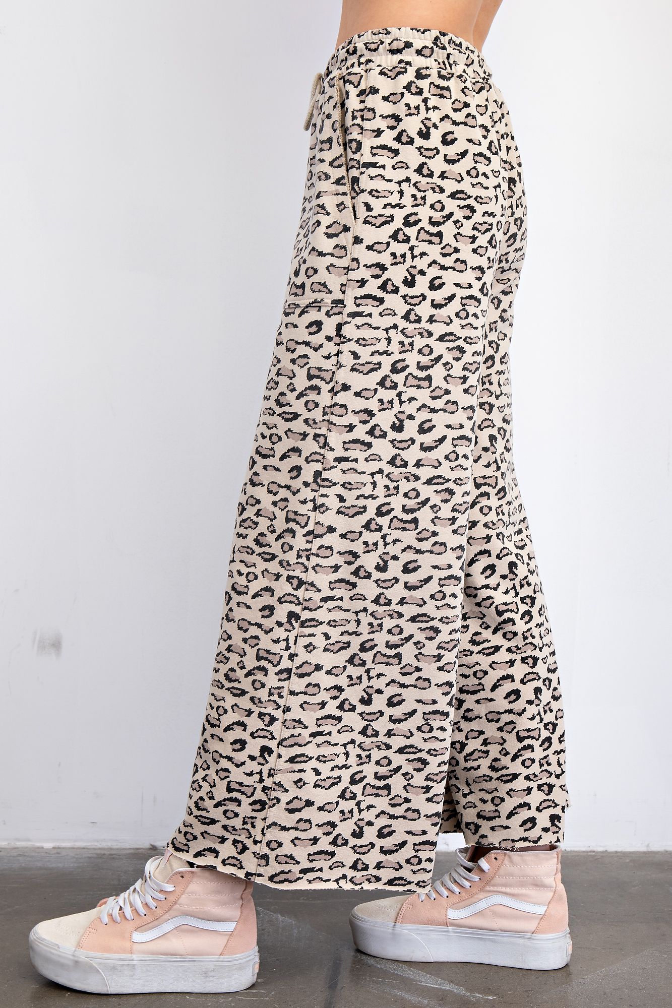 Animal Print Terry Knit Pants