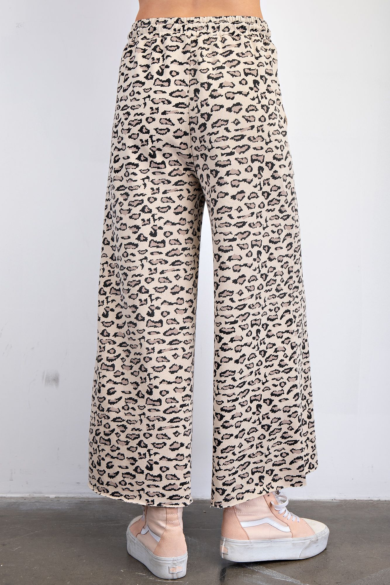 Animal Print Terry Knit Pants
