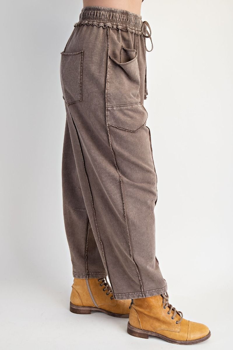 Terry Knit Barrel Pants