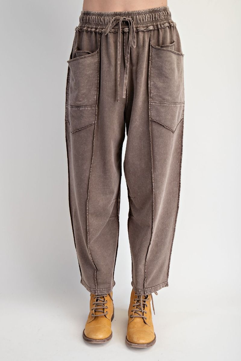 Terry Knit Barrel Pants