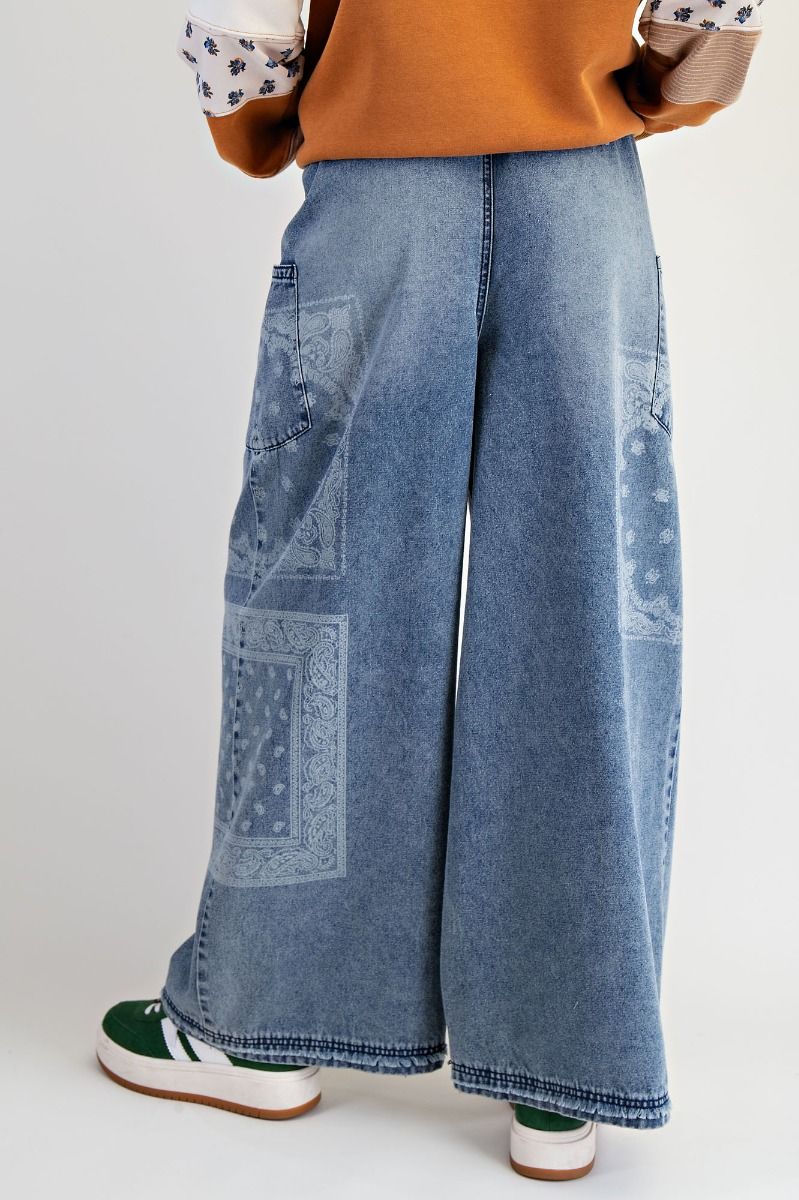 Patchwork Wide Leg Pants