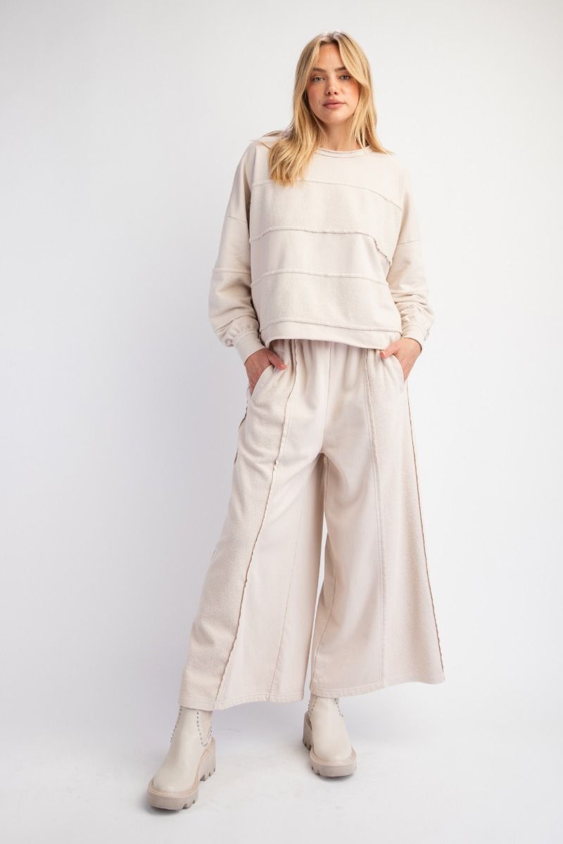 Brushed Terry Knit Mineral Washed Pants