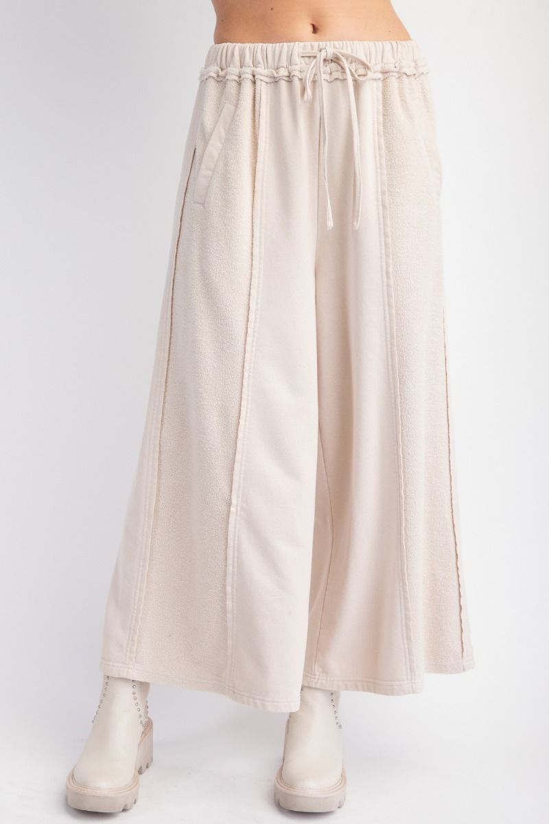 Brushed Terry Knit Mineral Washed Pants