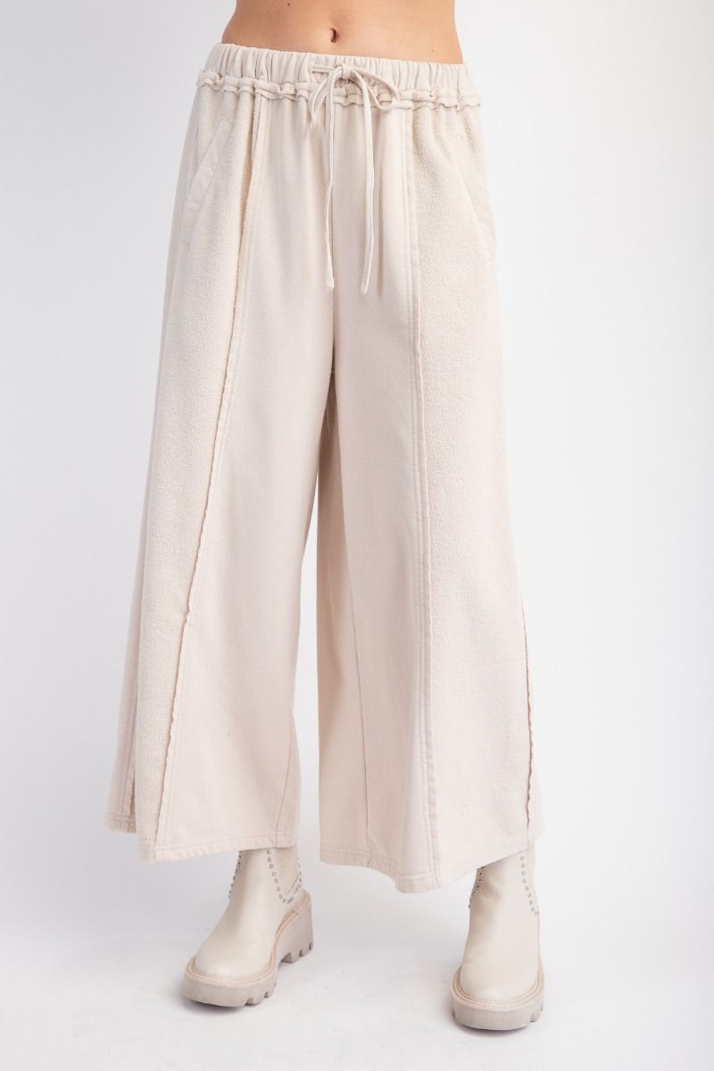 Brushed Terry Knit Mineral Washed Pants
