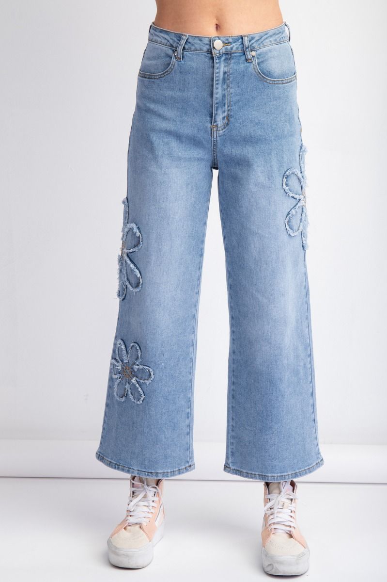Flower Patch Denim Pants