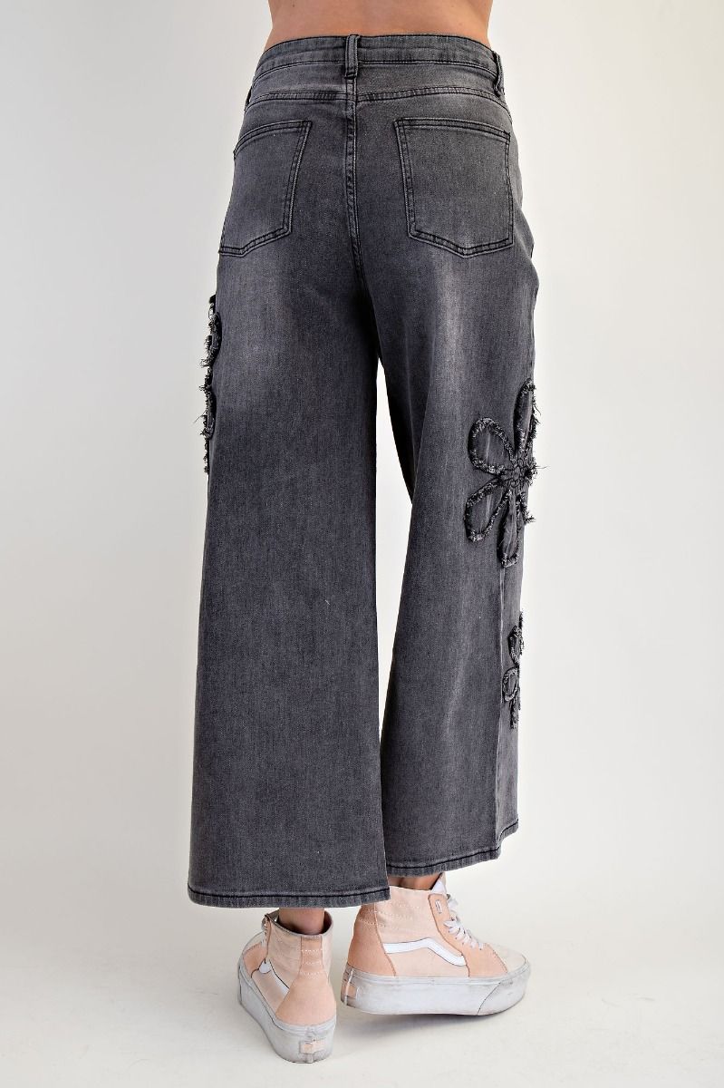 Flower Patch Denim Pants