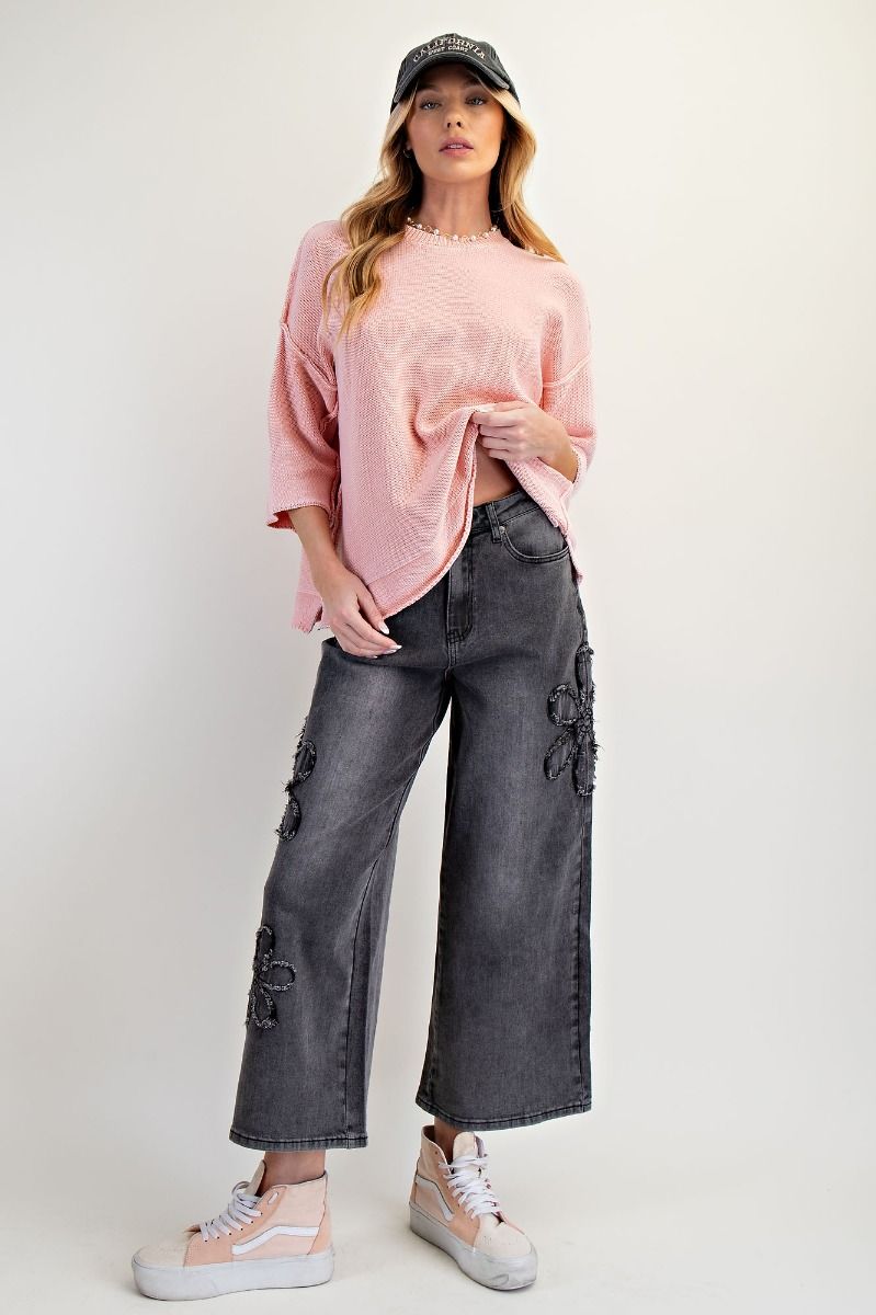 Flower Patch Denim Pants