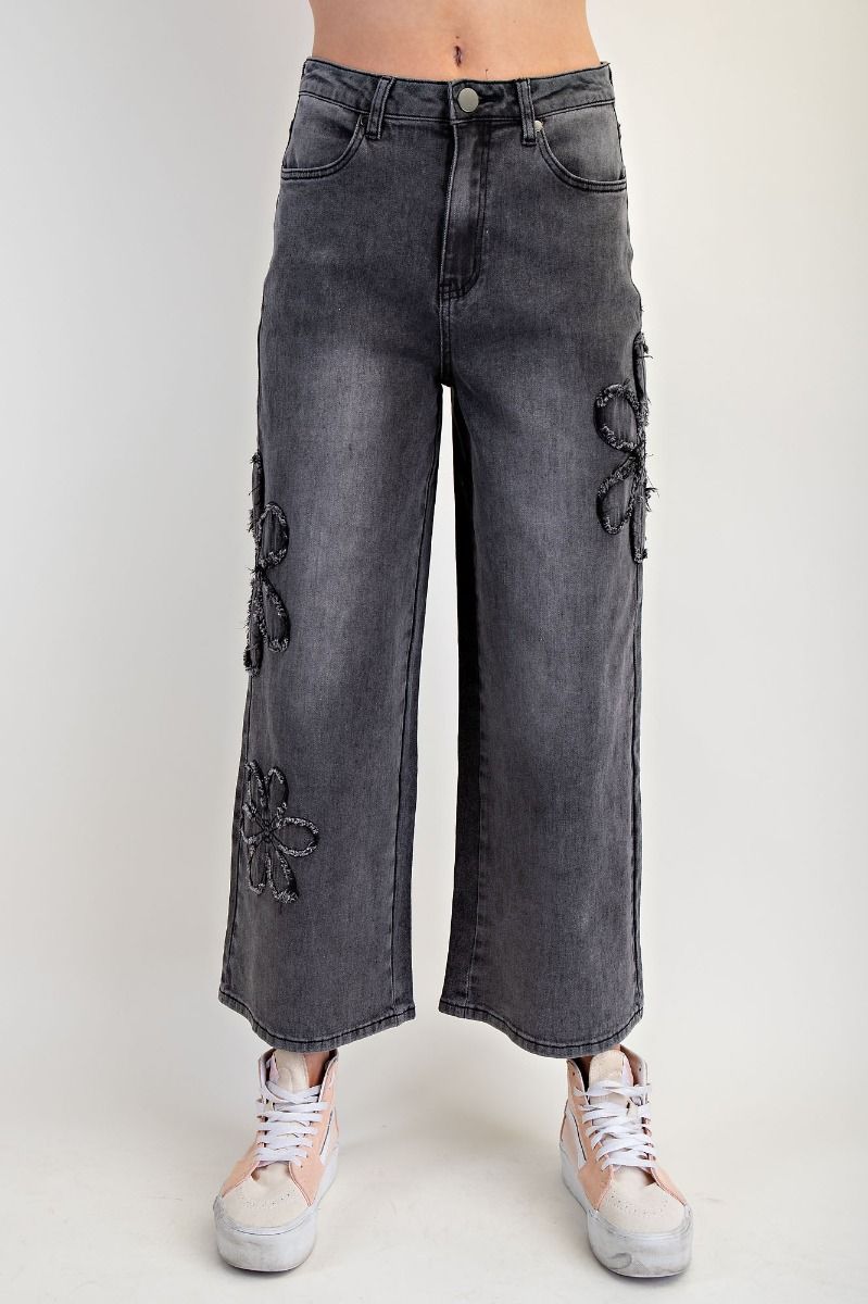 Flower Patch Denim Pants